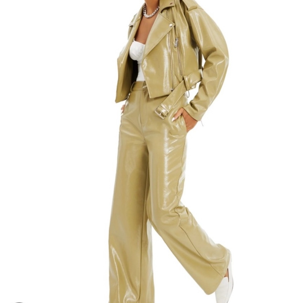 Danielle Bernstein green leather jacket & pants
We wore what
